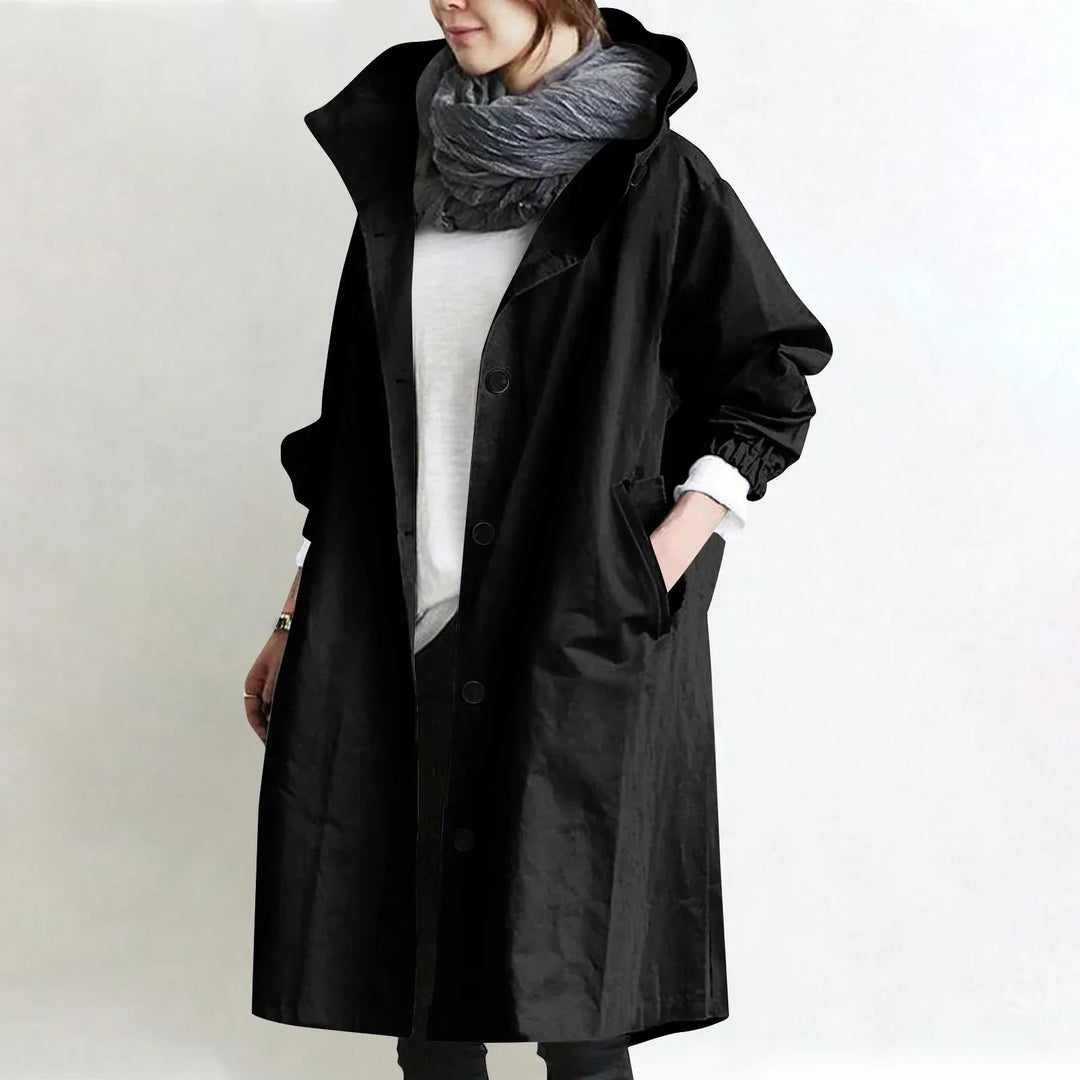 Verena Lange Trenchcoat mit Kapuze in Schwarz