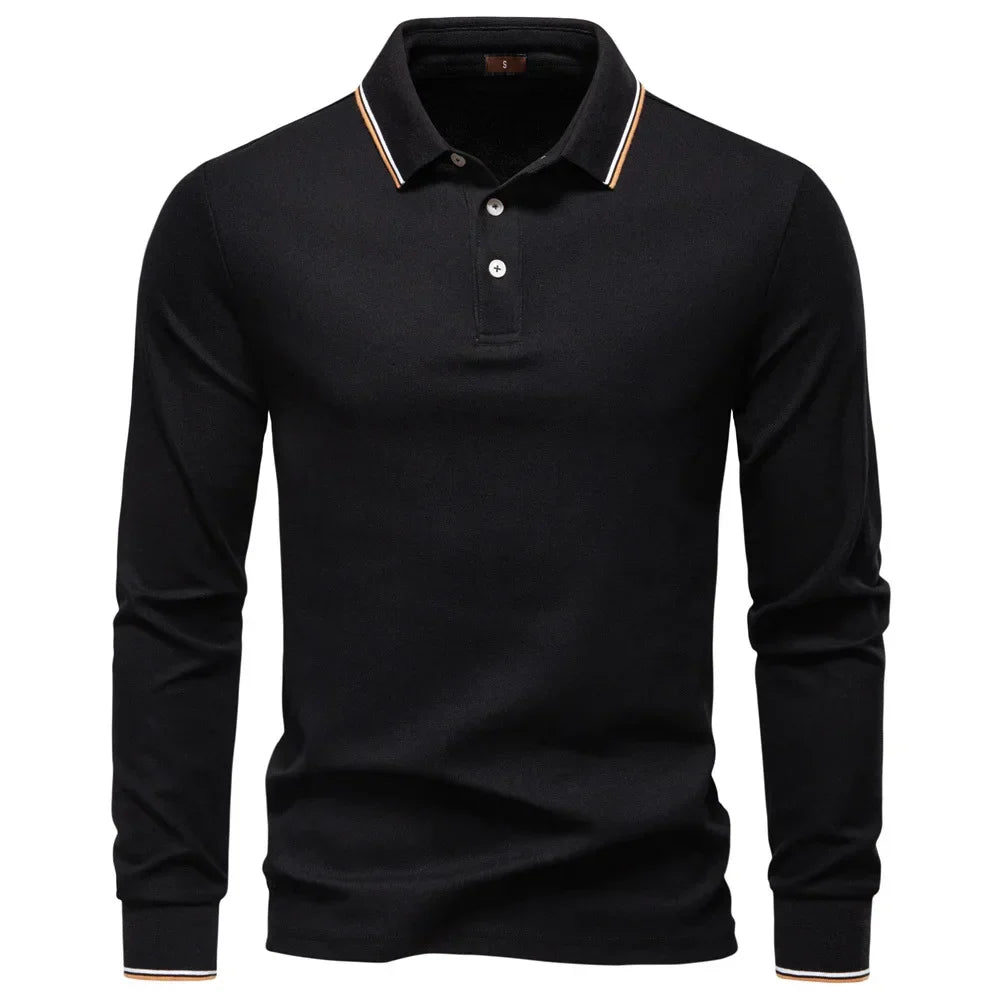 Hansueli – Polo-Pullover in Schwarz