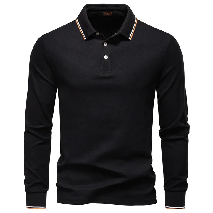 Hansueli – Polo-Pullover in Schwarz