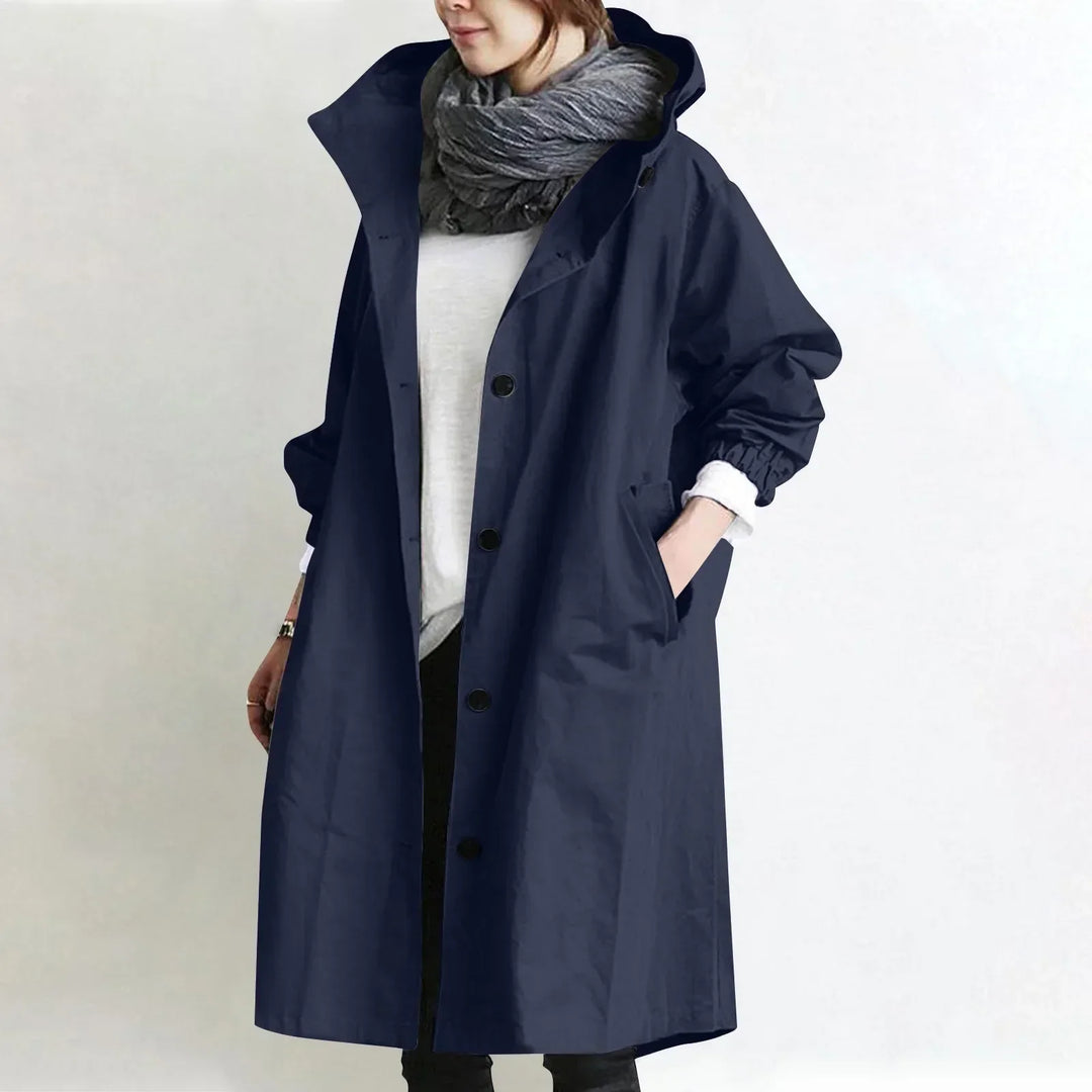 Verena Lange Trenchcoat mit Kapuze in Marineblau