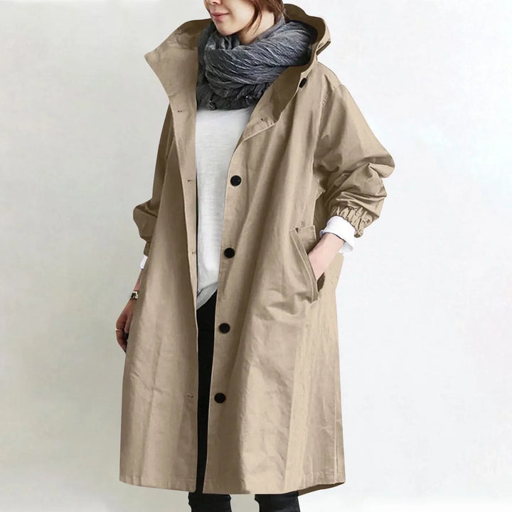 Verena Lange Trenchcoat mit Kapuze in Sand