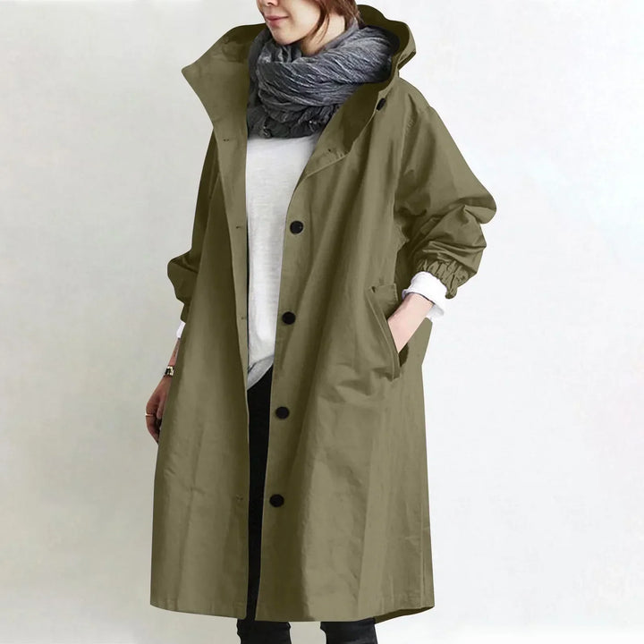 Verena Lange Trenchcoat mit Kapuze in Waldgrün