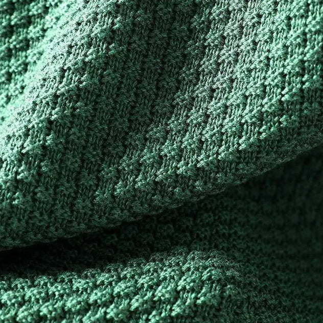 Elisabeth Strickpullover in Grün, Nahaufnahme der Strickstruktur