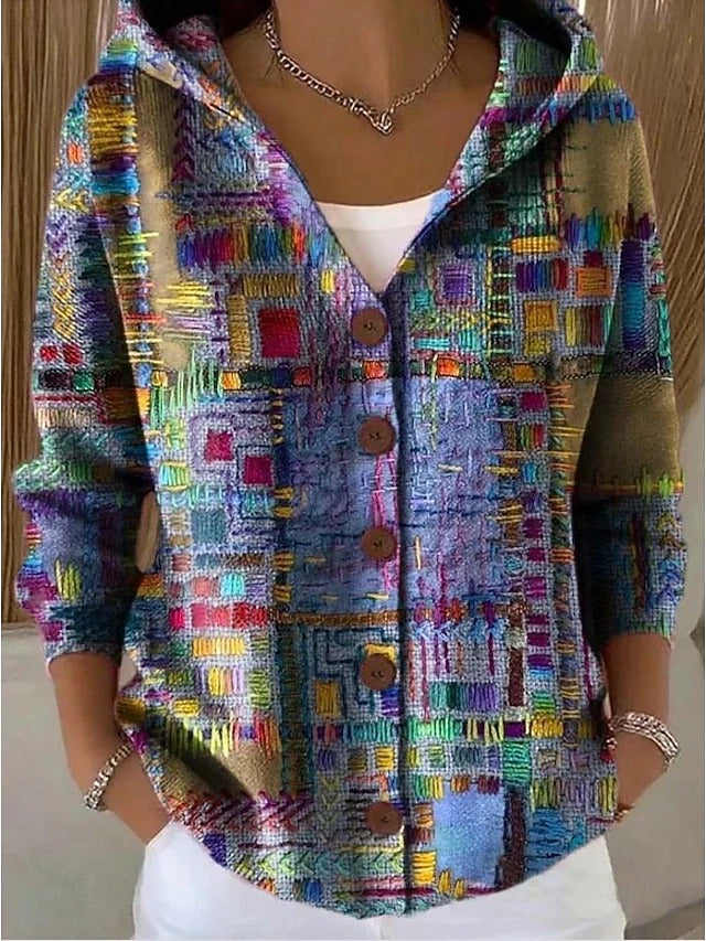 Sabine Strickjacke mit Kapuze in Lila