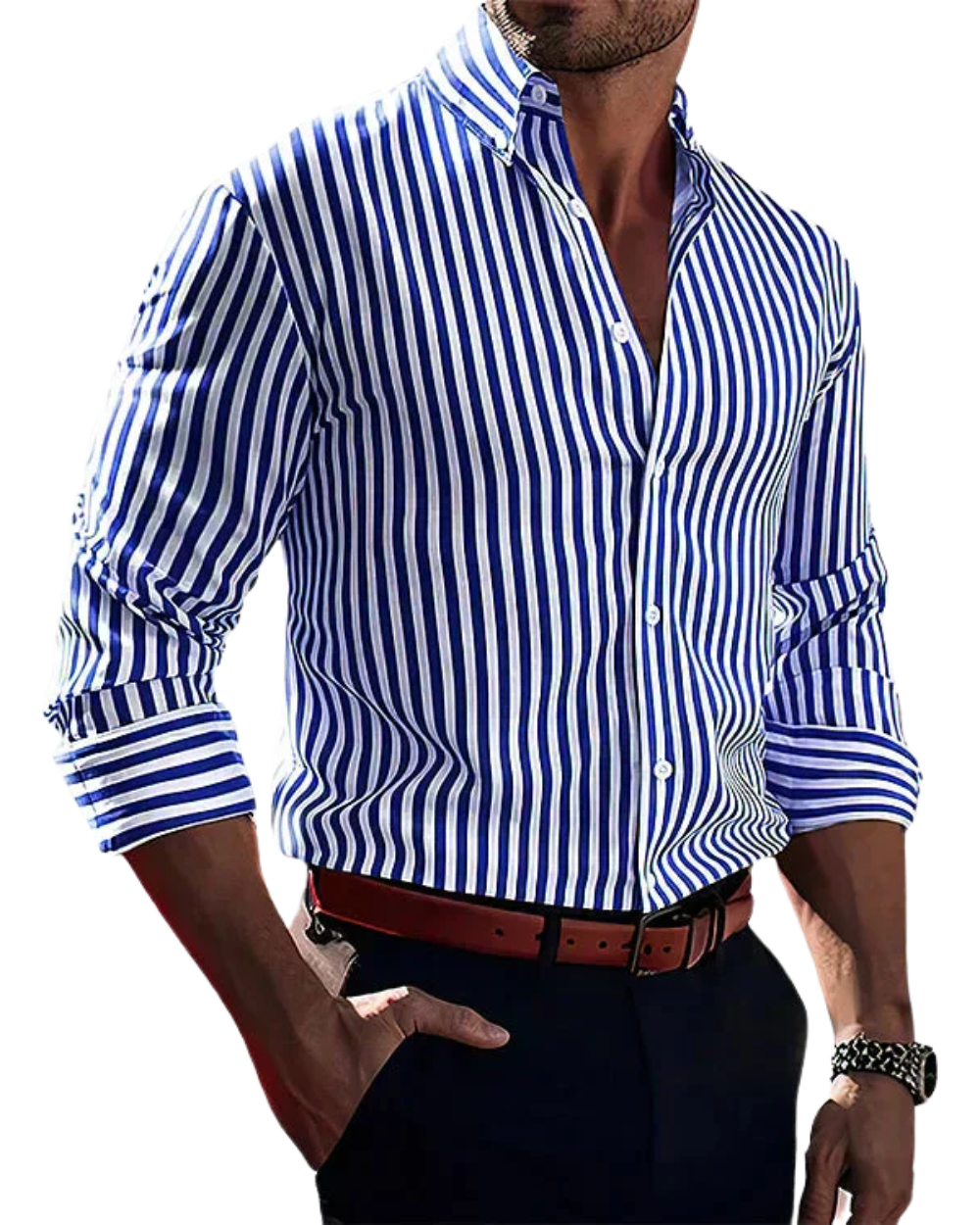 Kurt – gestreiftes Hemd in Blau