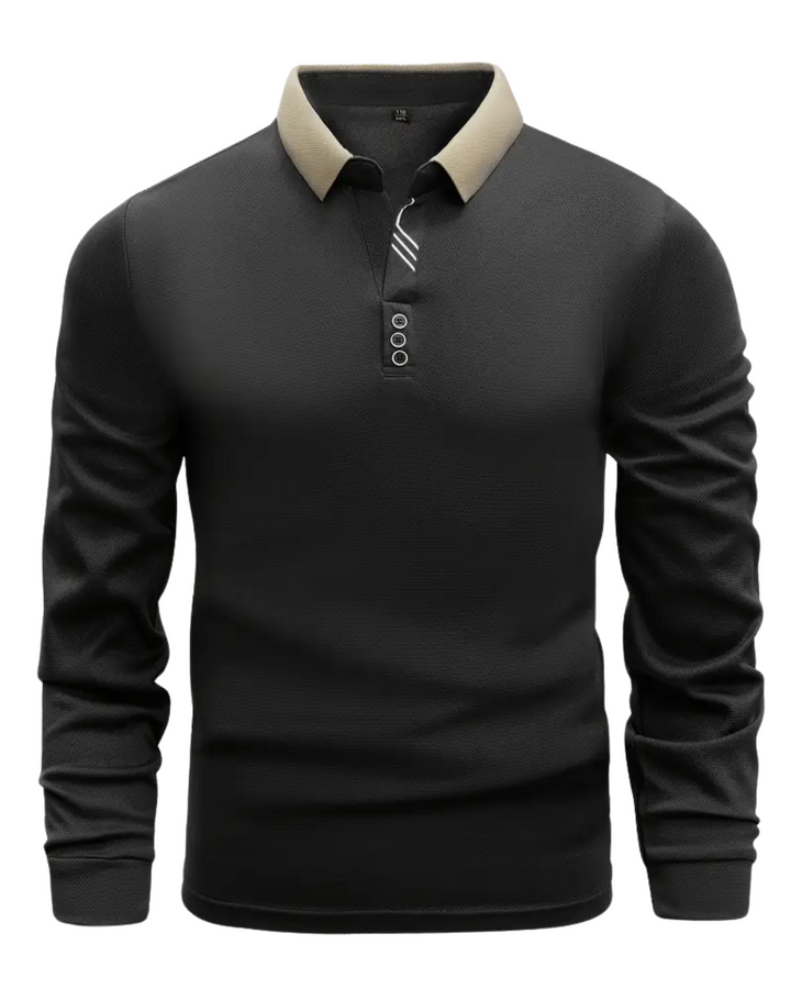 Jürg - Polo-Pullover in Schwarz