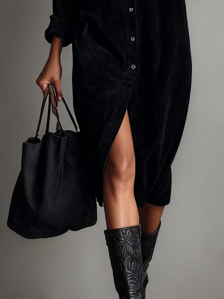 Hannelore Midi-Kleid in Schwarz, Detail Saum