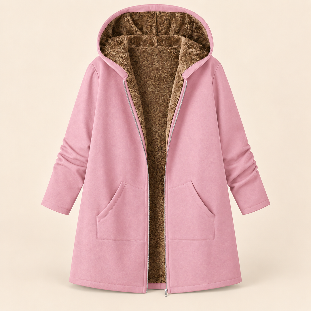 Beatrice Kapuzenmantel in Rosa