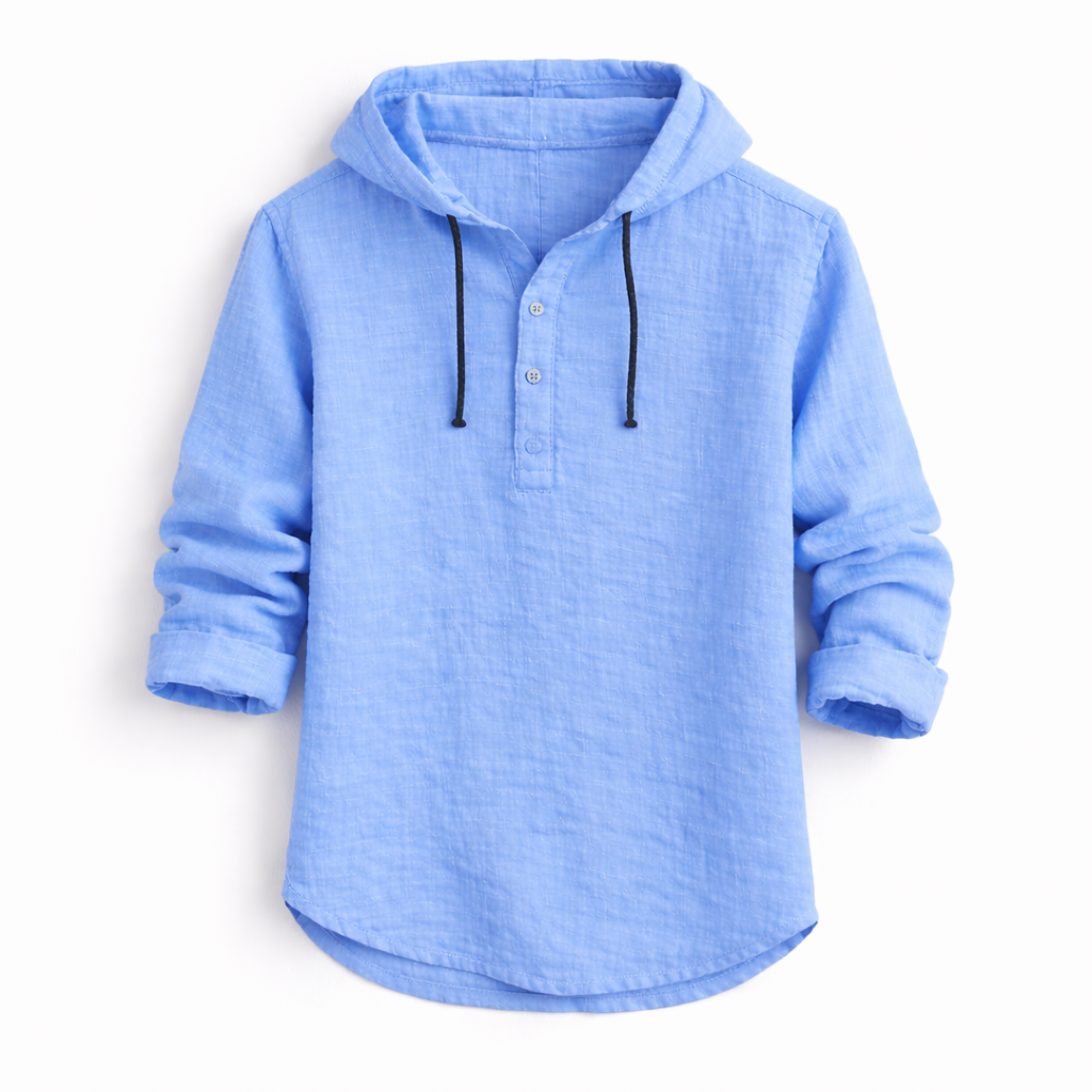 Lukas Luxushemd mit Kapuze in Blau