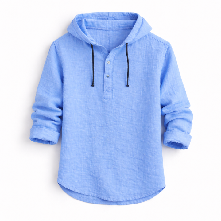 Lukas Luxushemd mit Kapuze in Blau