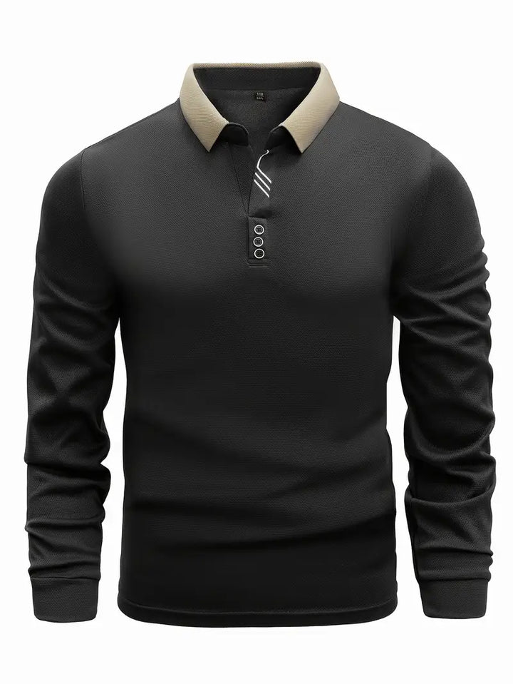 Jürg - Polo-Pullover in Schwarz