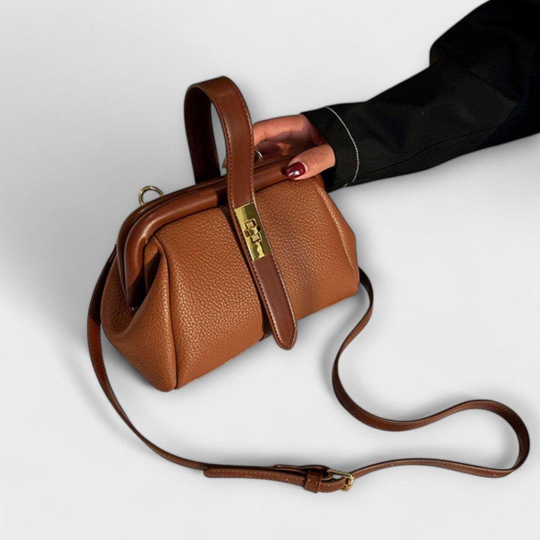 Margareta Retro Tasche in Braun mit Tragriemen