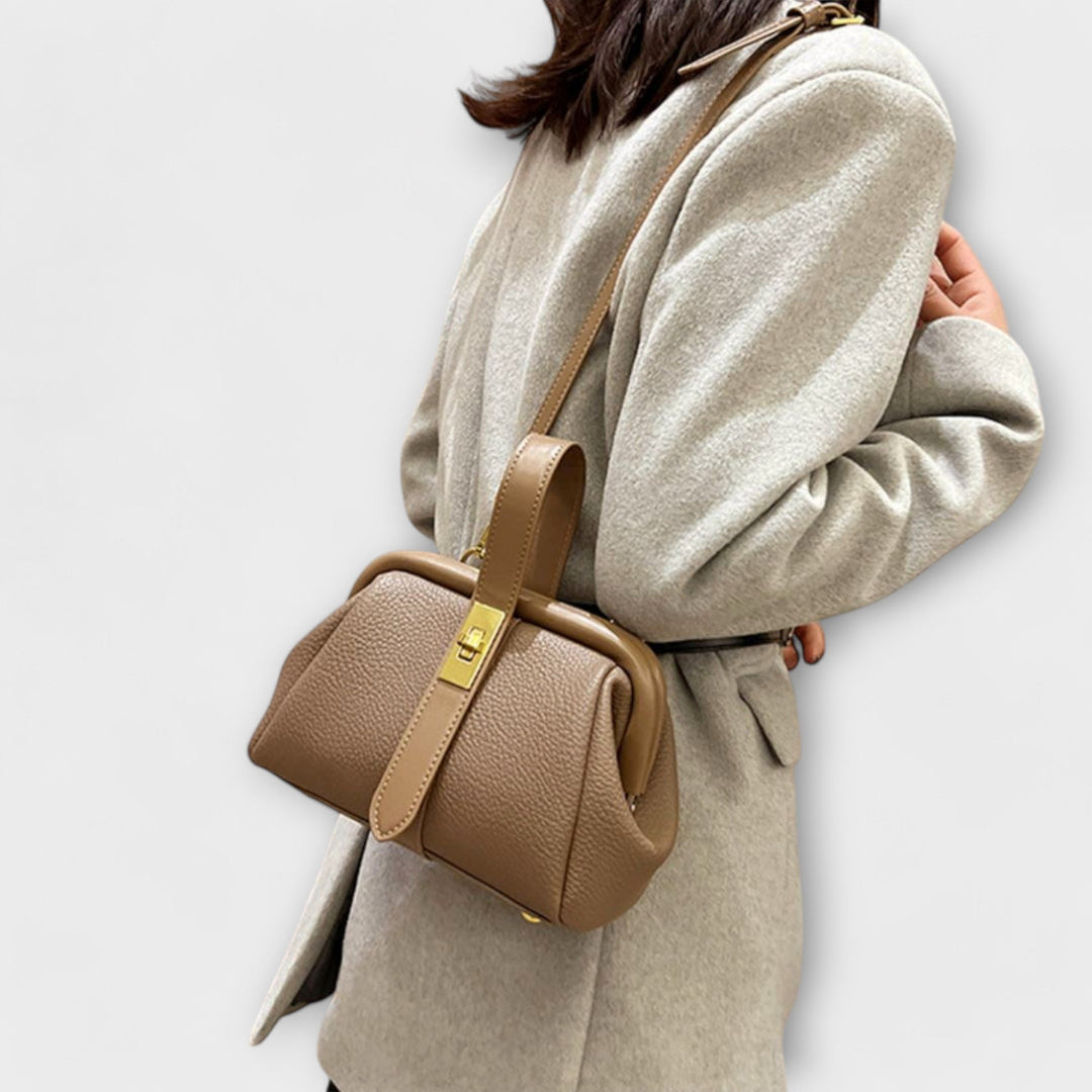 Margareta Retro Tasche in Khaki, Seitenansicht