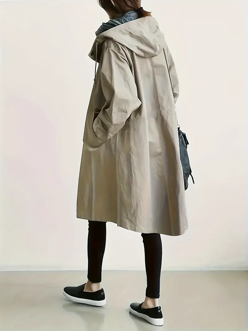 Katharina Oversized Trenchcoat in Beige, Rückansicht