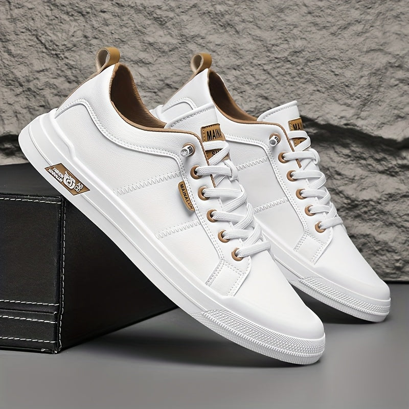 Max Sneaker in Weiss mit beigen Akzenten