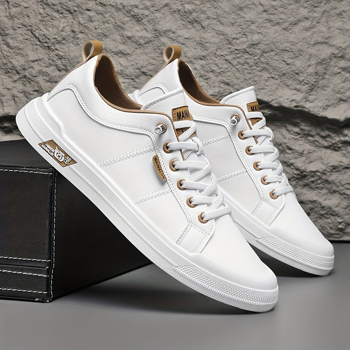 Max Sneaker in Weiss mit beigen Akzenten