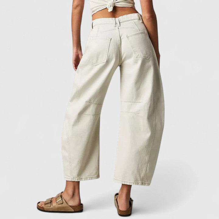 Heidrun Bequeme Weite Hosen in Beige, Rückansicht