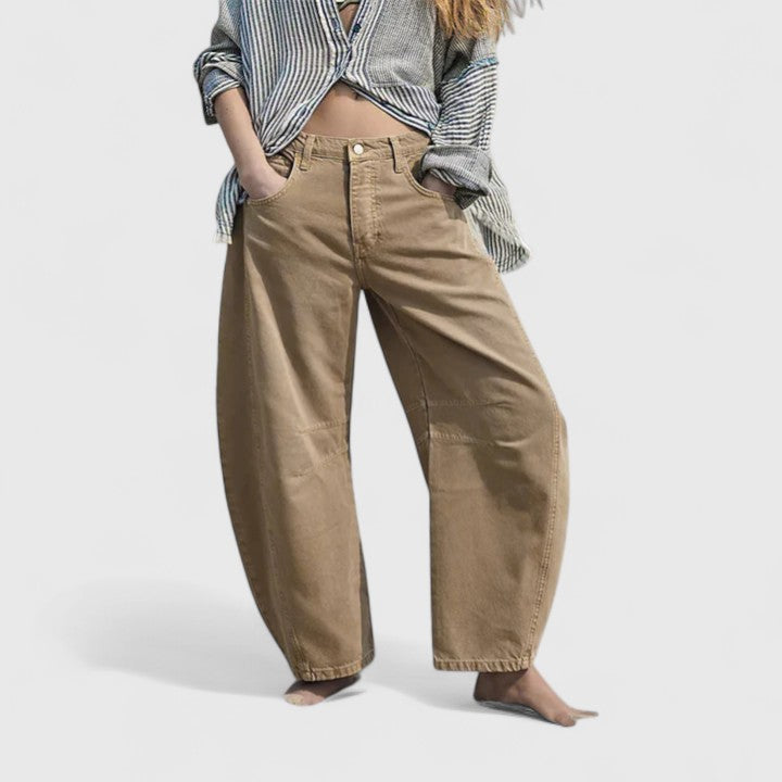 Heidrun Bequeme Weite Hosen in Camel