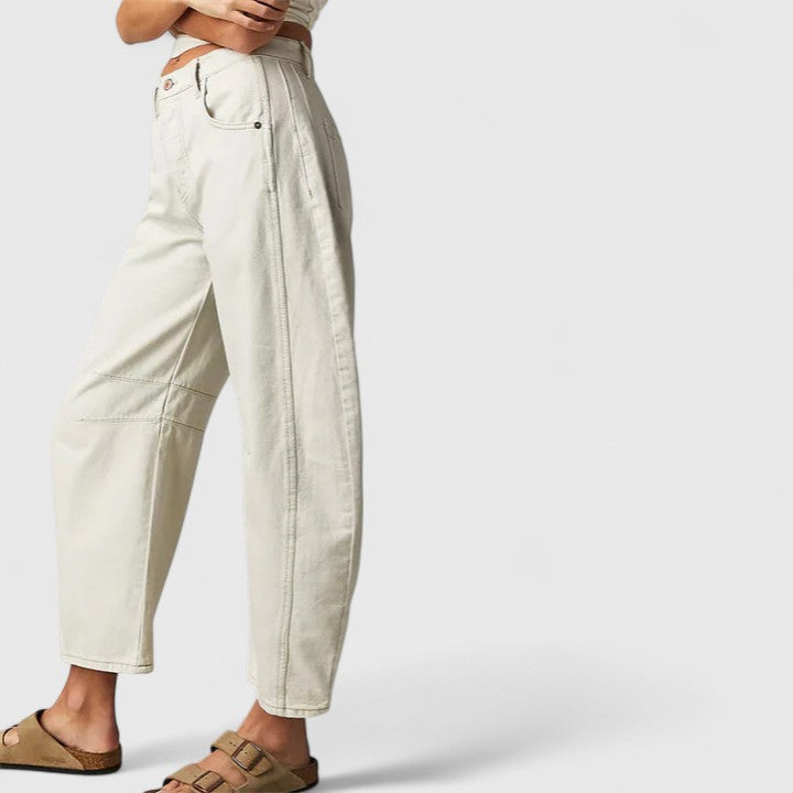 Heidrun Bequeme Weite Hosen in Beige, Seitenansicht