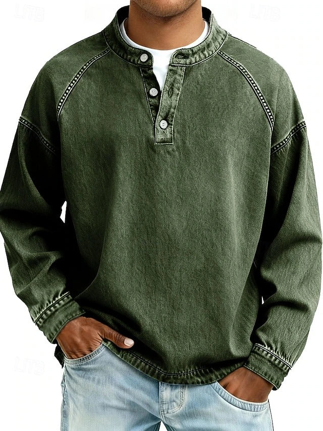 Fritz Henley-Shirt in Dunkelgrün