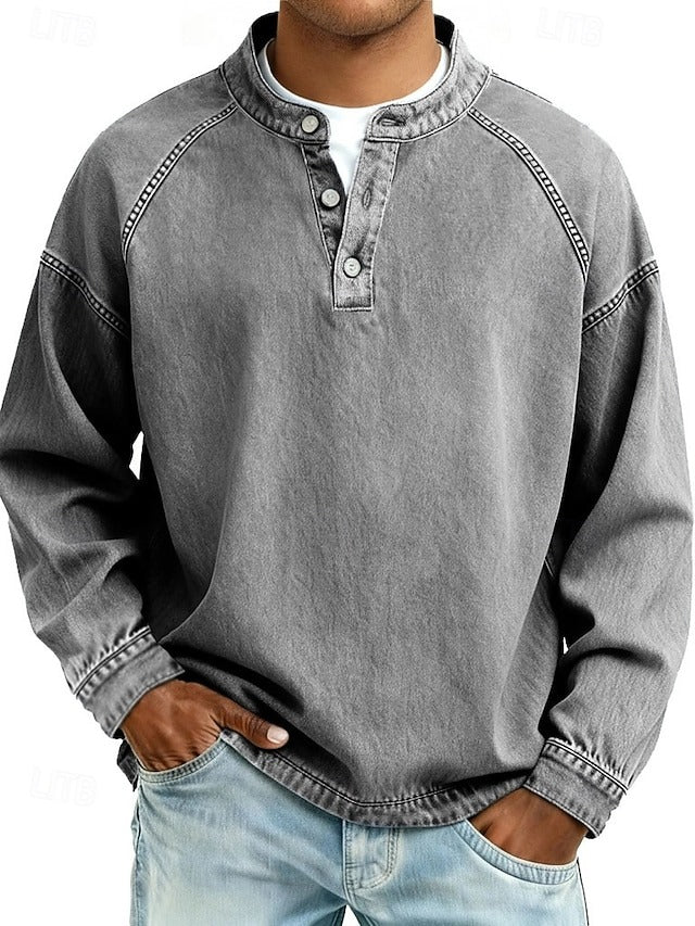 Fritz Henley-Shirt in Grau