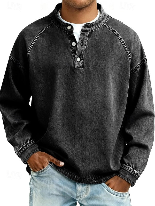 Fritz Henley-Shirt in Schwarz