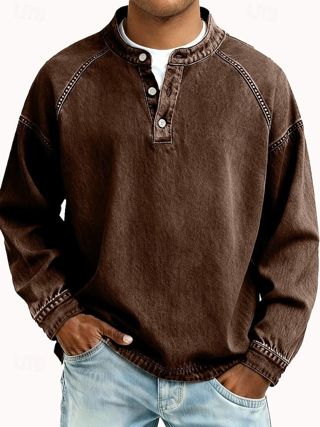 Fritz Henley-Shirt in Braun