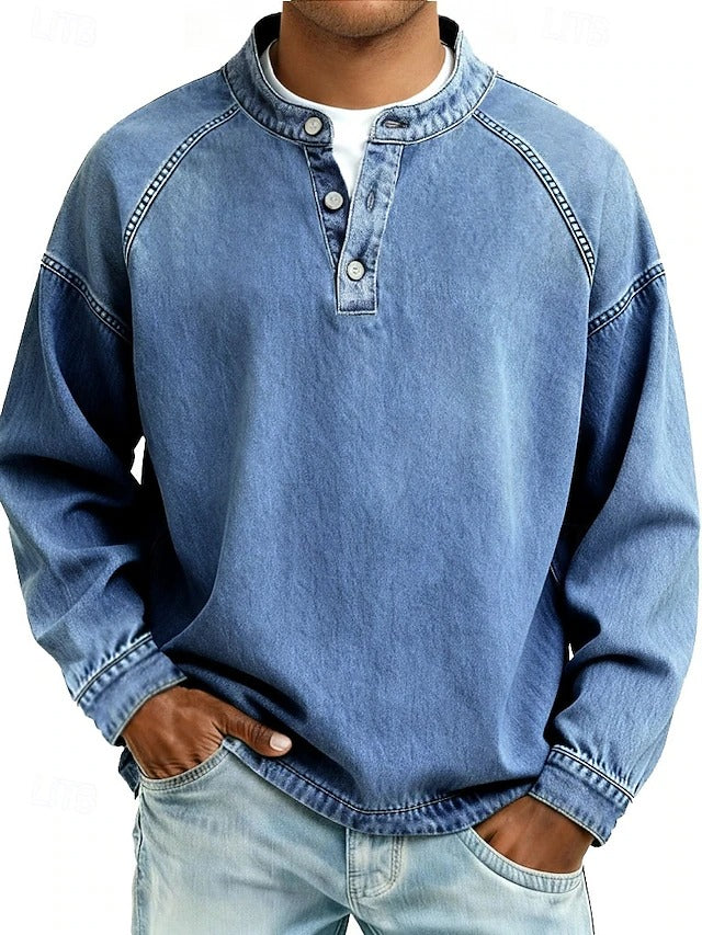 Fritz Henley-Shirt in Hellblau
