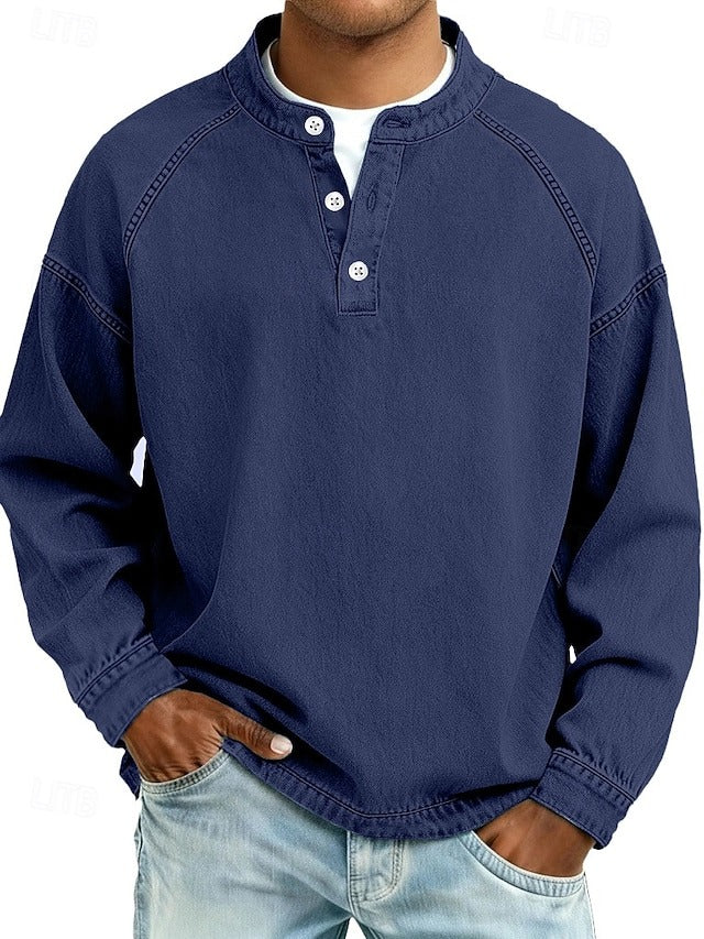 Fritz Henley-Shirt in Königsblau