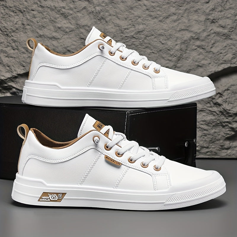 Max Sneaker in Weiss mit beigen Details