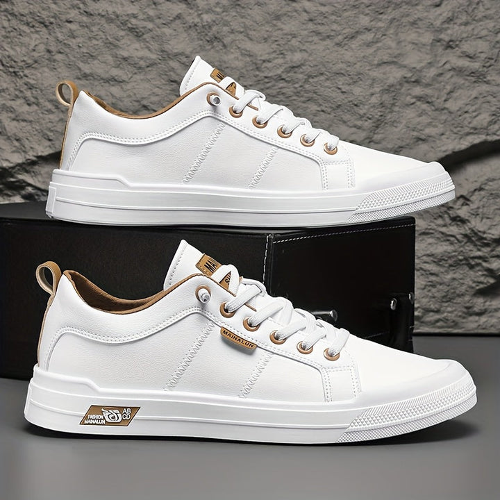 Max Sneaker in Weiss mit beigen Details