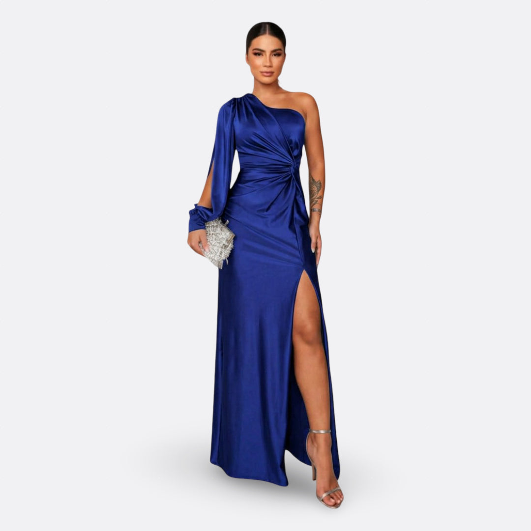 Charlotte – elegantes einärmeliges Kleid in Dunkelblau