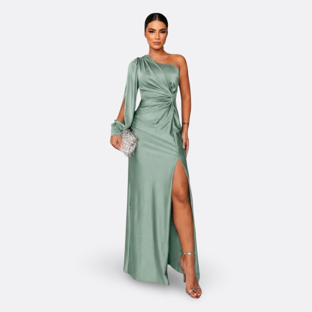 Charlotte – elegantes einärmeliges Kleid in Wassergrün