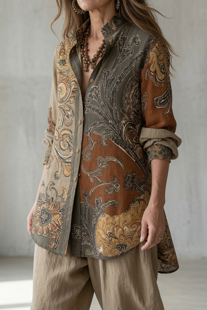 Heliane Vintage-Set in Beige, Detailansicht des Oberteils