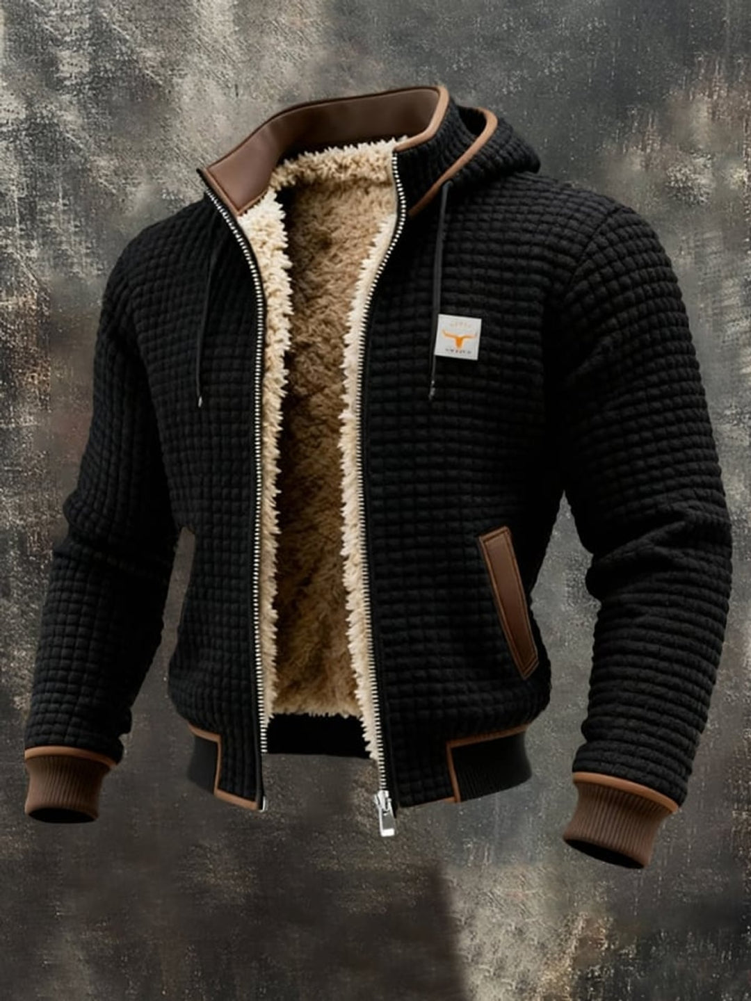 Walter gewattierte Herrenjacke in Schwarz