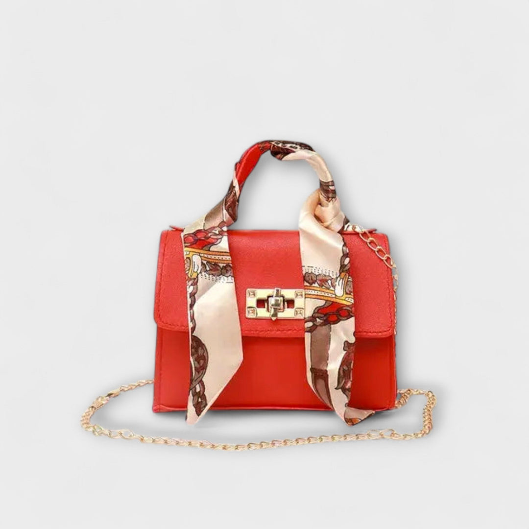 Ines Handtasche mit Schal in Rot