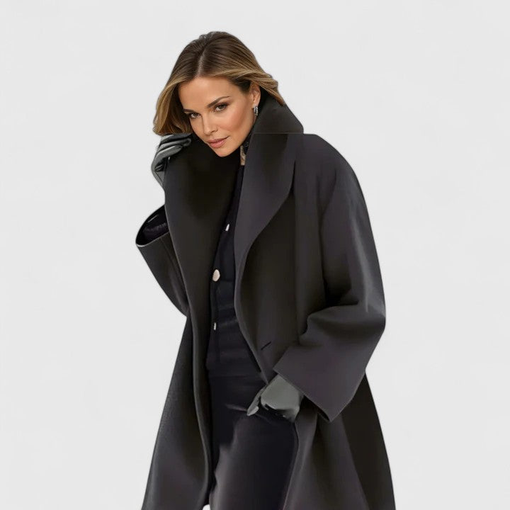 Marianne Eleganter Mantel in Schwarz