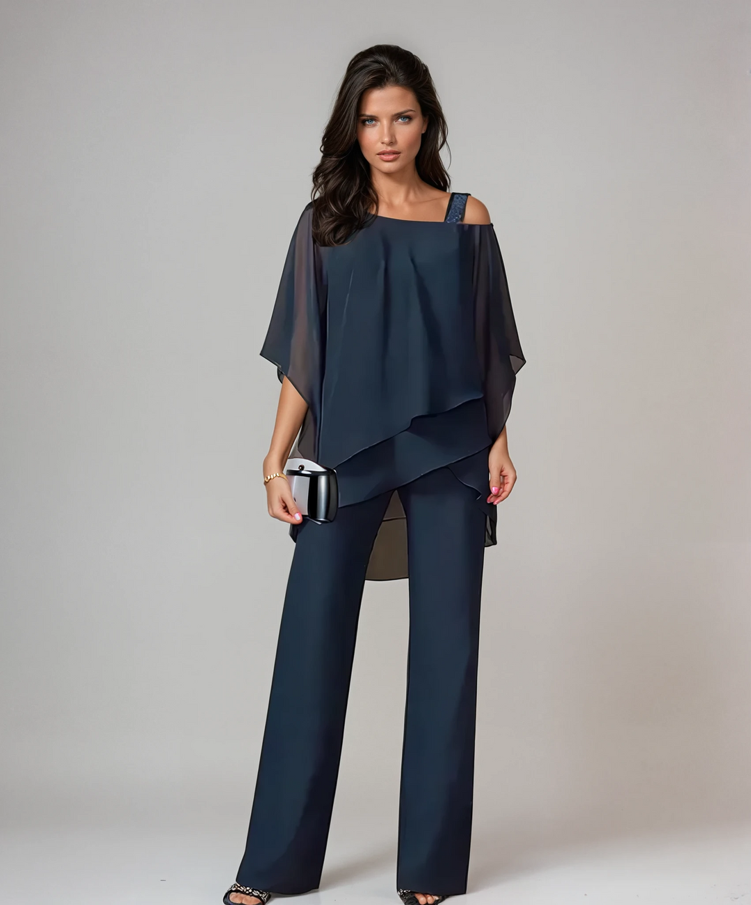 Dorothea zweiteiliges Ensemble in Marineblau