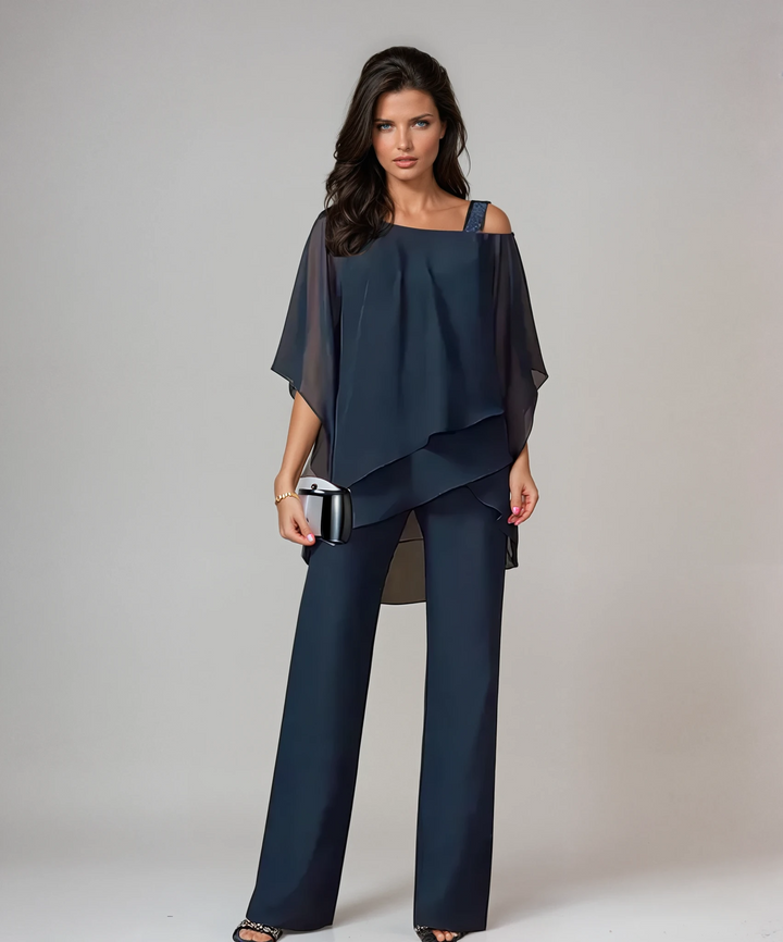 Dorothea zweiteiliges Ensemble in Marineblau