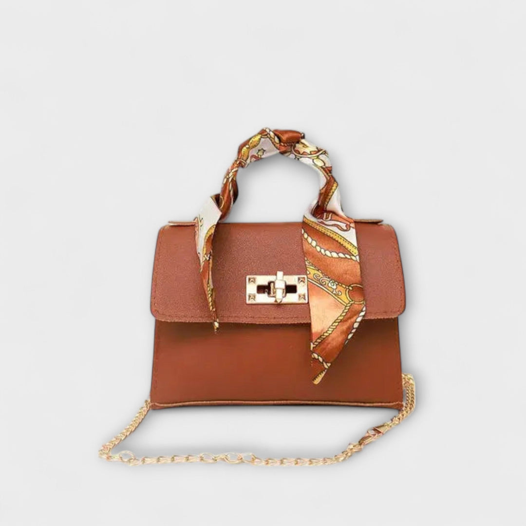 Ines Handtasche mit Schal in Braun