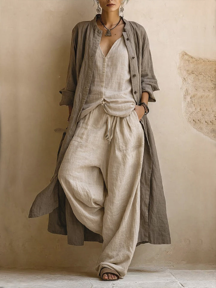 Daniela - fliessendes Set in Beige