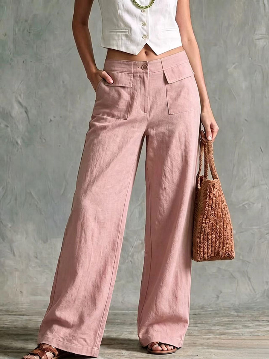 Rita Hose in Rosa mit Klappentaschen