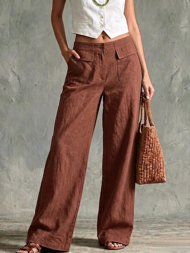 Rita Hose in Braun mit Klappentaschen