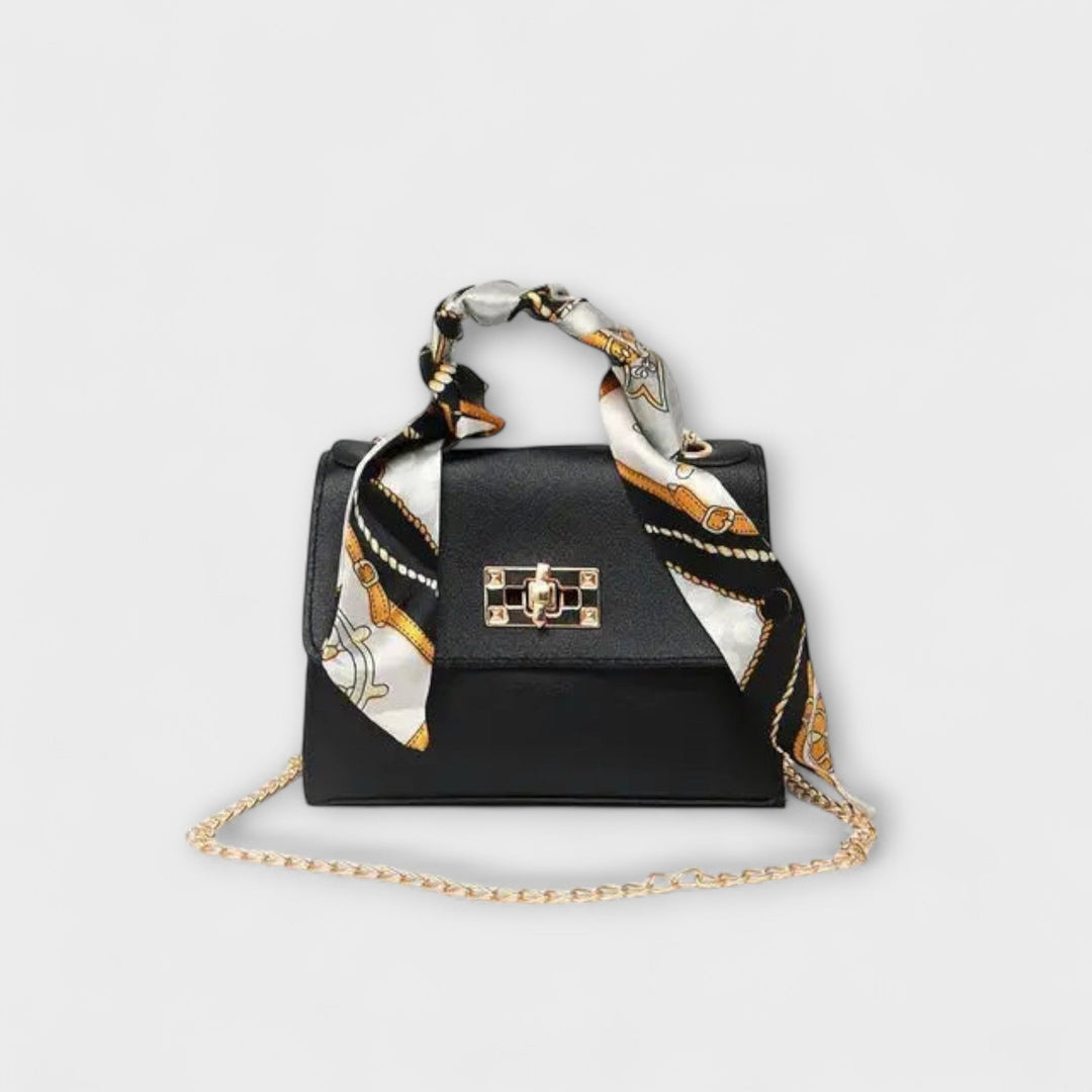 Ines Handtasche mit Schal in Schwarz