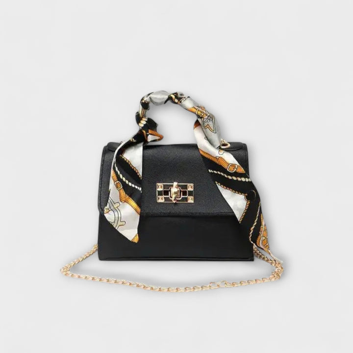 Ines Handtasche mit Schal in Schwarz