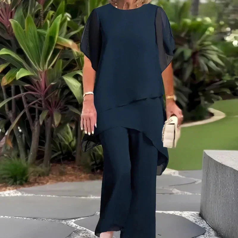 Sandra elegantes zweiteiliges Set in Marineblau