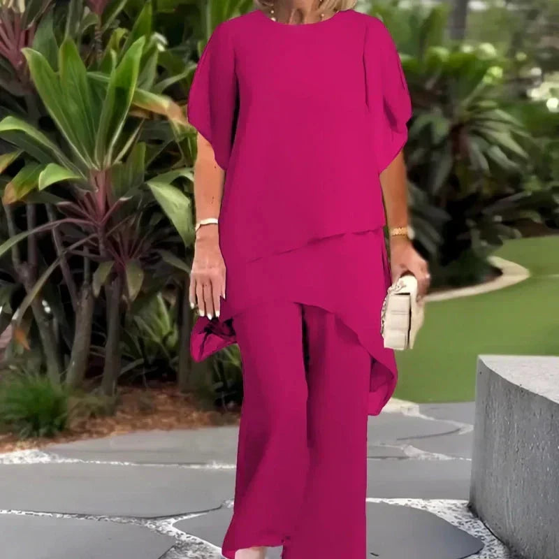 Sandra elegantes zweiteiliges Set in Fuchsia