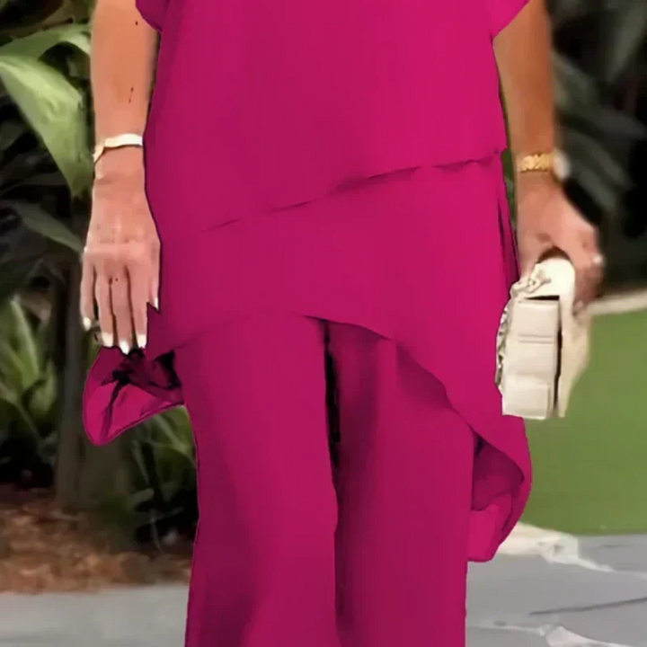 Sandra asymmetrischer Saum in Fuchsia